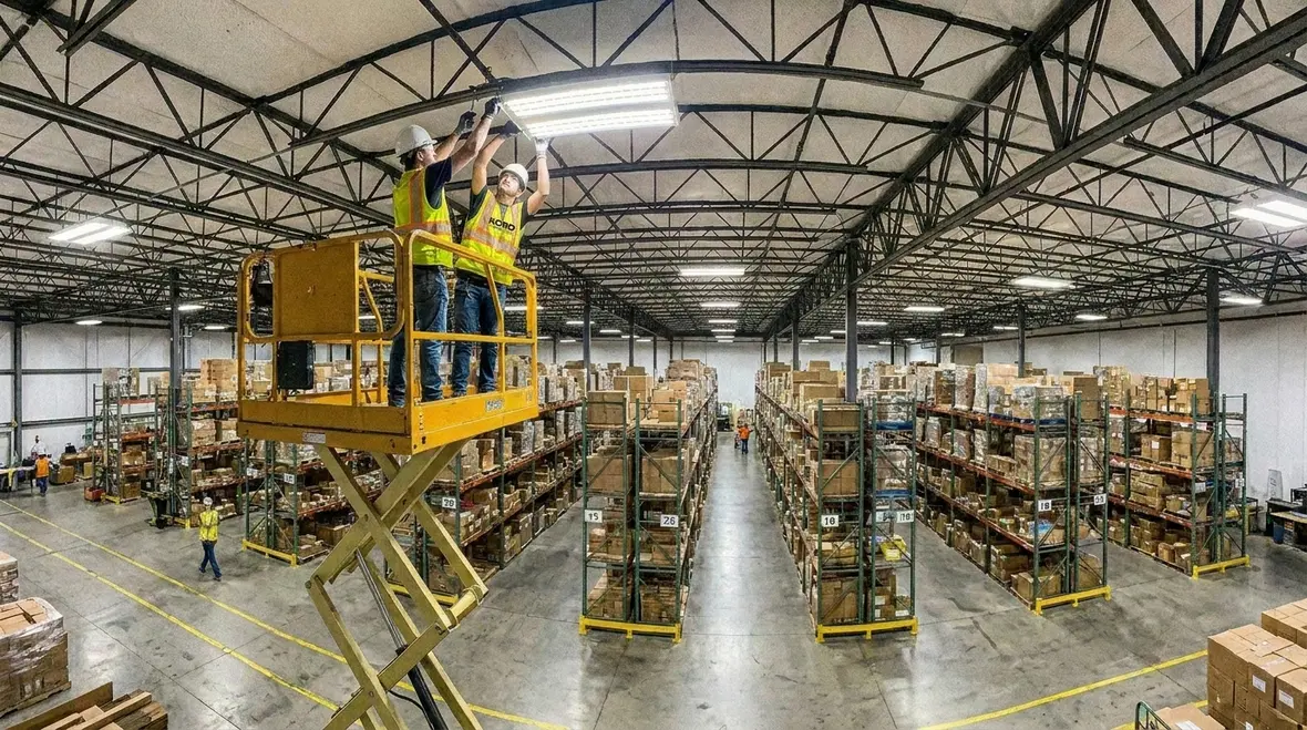 Warehouse lighting optimization strategies in a modern facility
