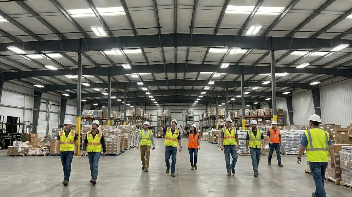 Warehouse lighting retrofits benefits example layout