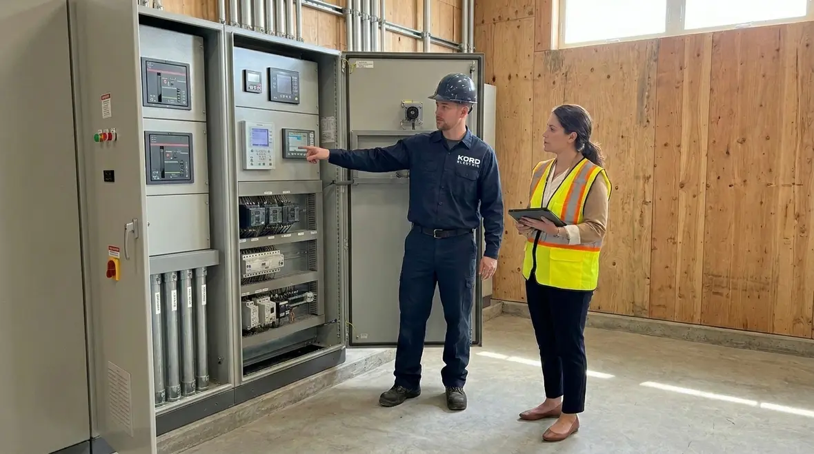 Electrical distribution panels feeding warehouse lighting circuits for reliability