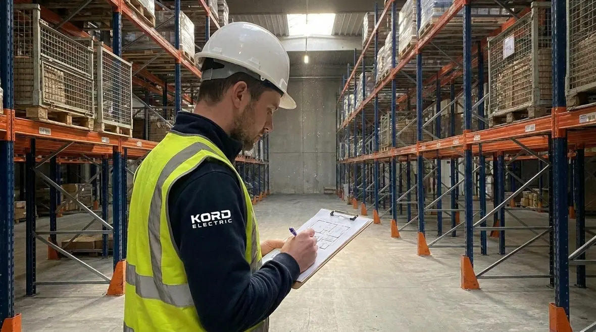 Warehouse aisle lighting following work patterns