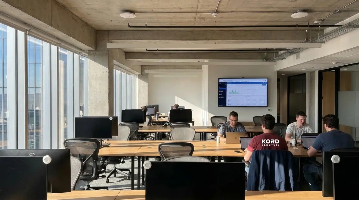 Daylight controls and occupancy sensors working together in an office