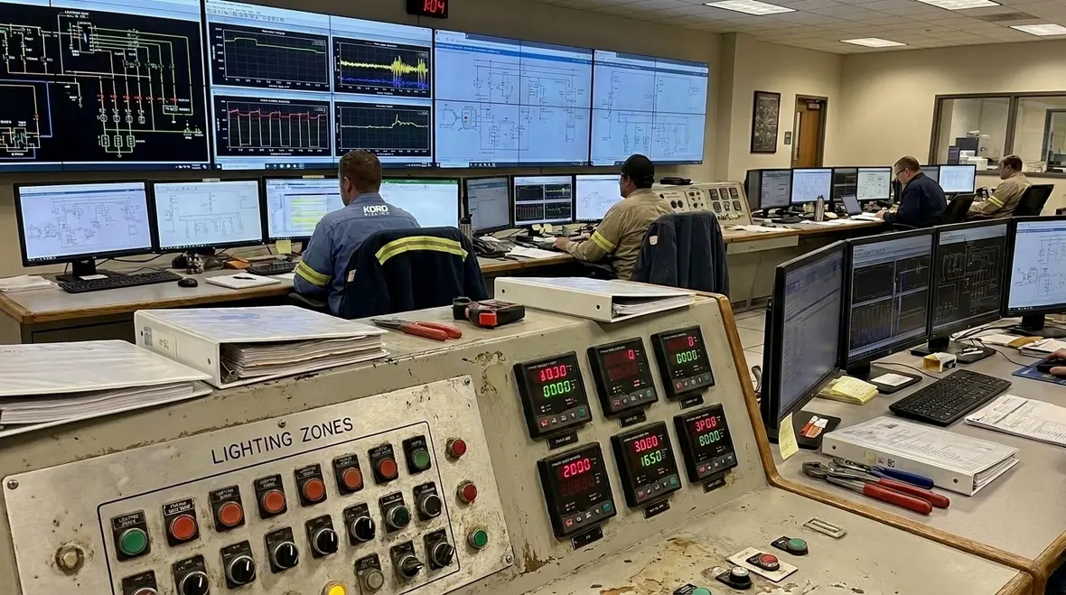 Industrial electrical room with commercial safety systems