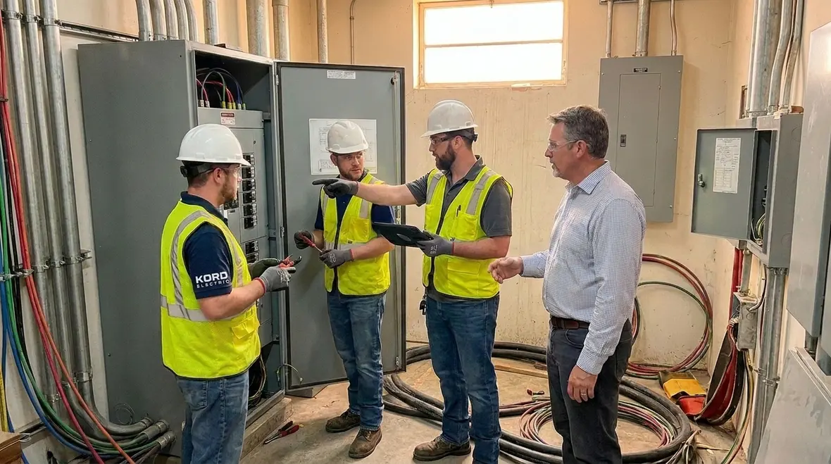 Sequenced commercial electrical service upgrade with planned downtime