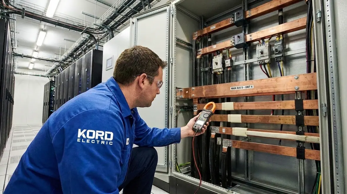 Field technicians executing data center electrical design-build with clear documentation