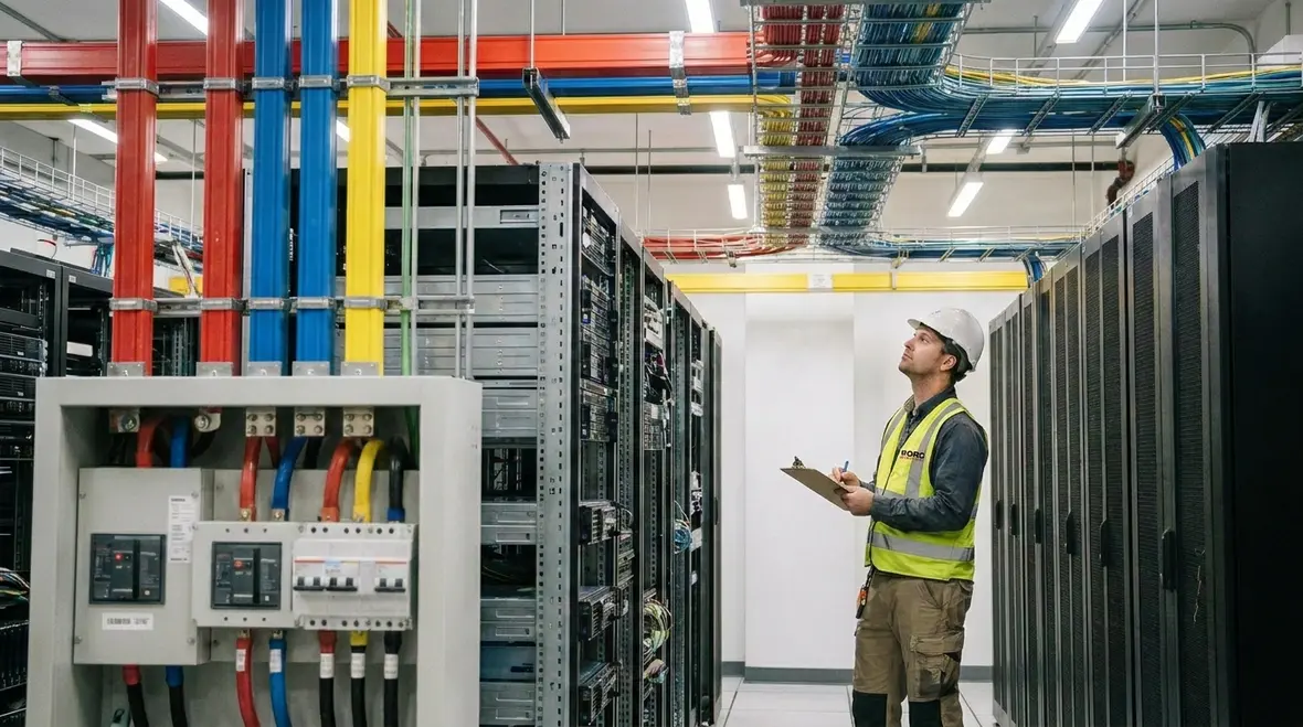 Power distribution layout for mining data center reliability and uptime
