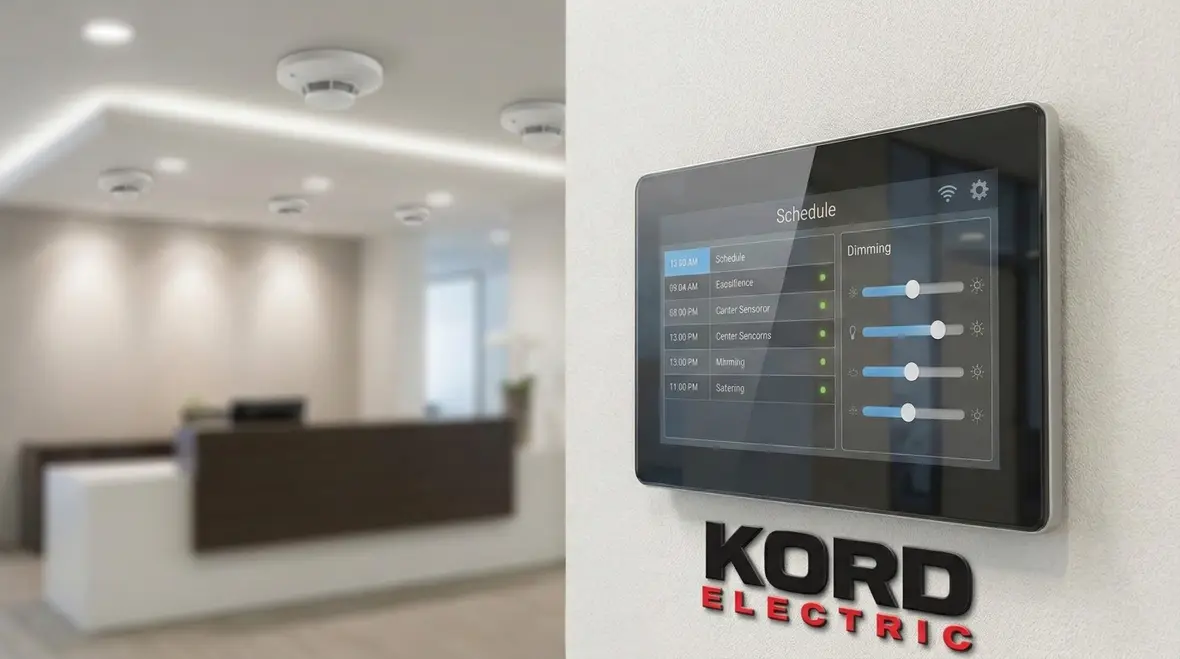 Commercial building lighting zones with integrated controls