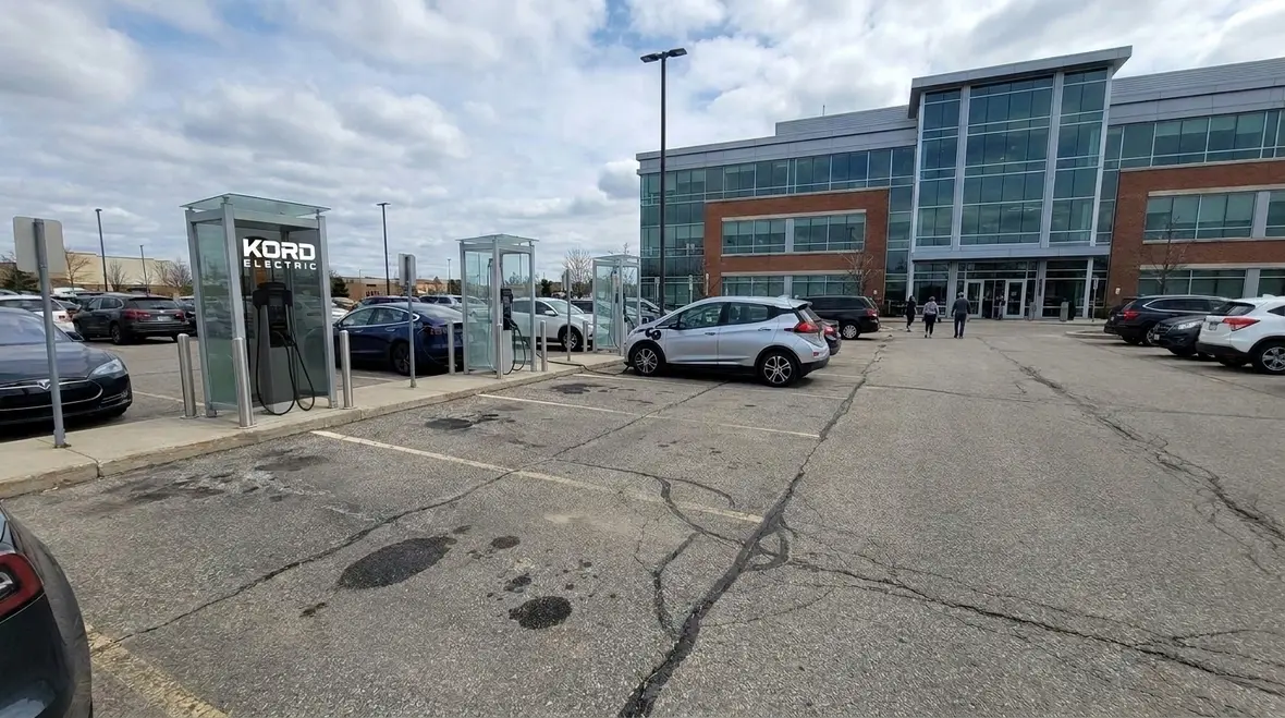 Commercial EV charging stations installed at a multi-tenant property