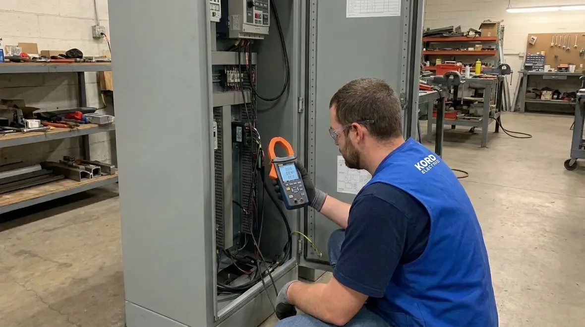 Labeled commercial electrical panels with documented asset inventory