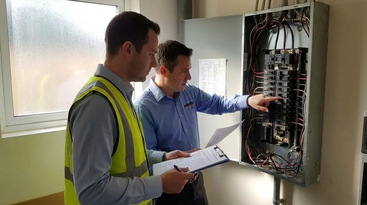 Commercial electrical equipment operating safely after load compliance review