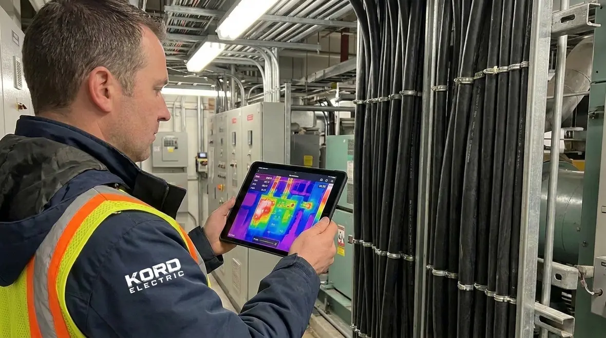 Infrared scan and testing supporting electrical system reliability services