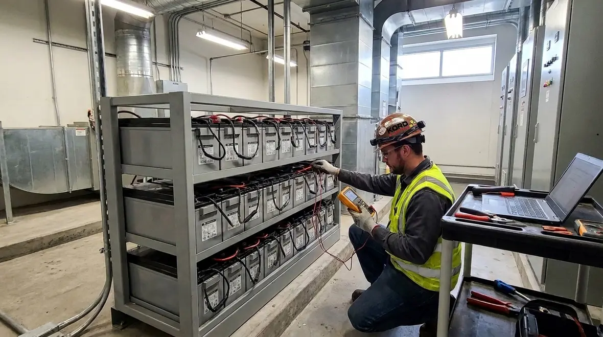Electrical team reviewing commercial building power distribution for downtime risks