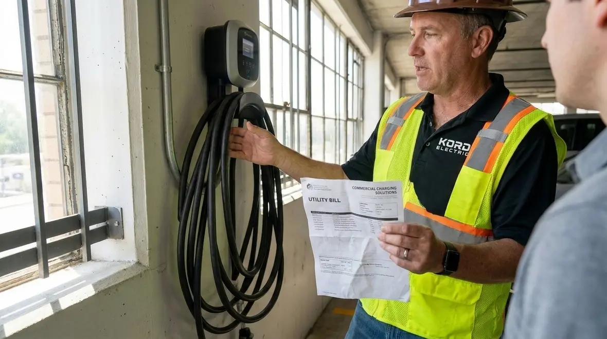 Facility team reviewing EV charging demand and utility bill impacts