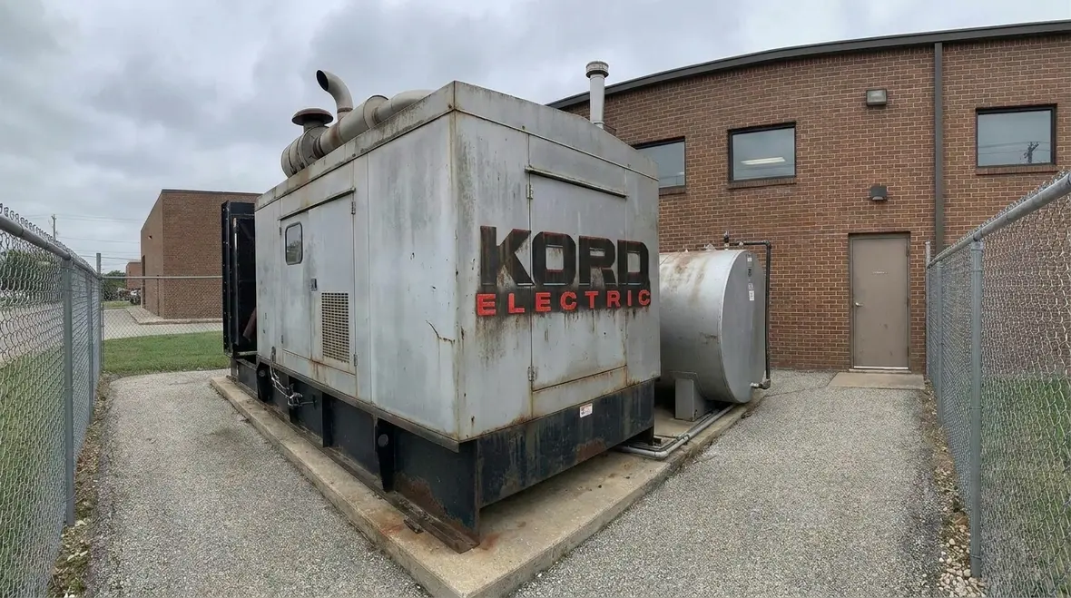 Commercial standby generator installed for business emergency power