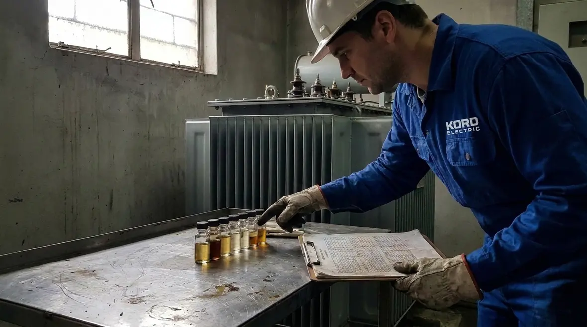 Technicians performing emergency transformer repair for a data center during an outage
