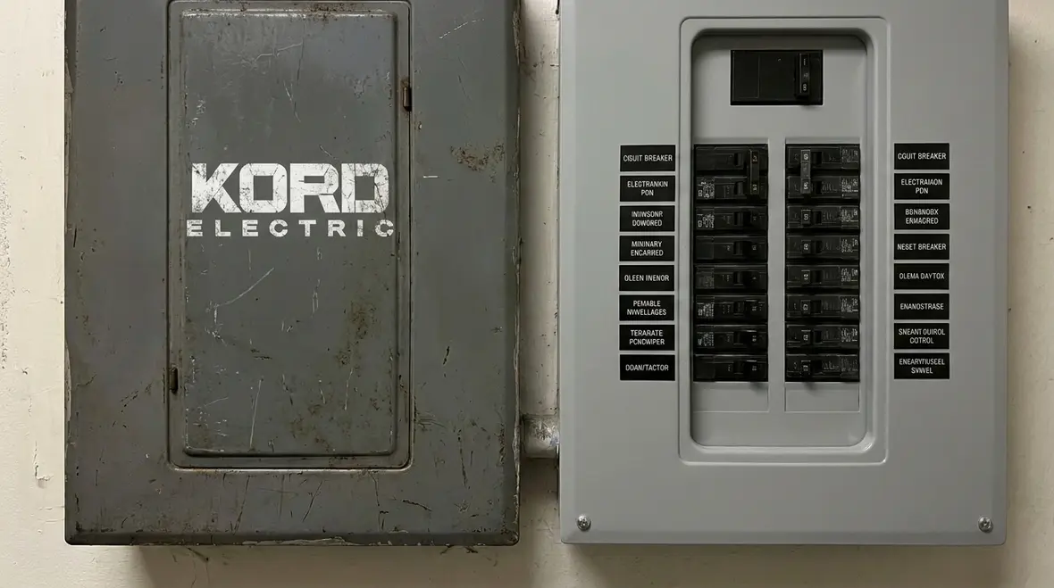 Technician correcting common hospital panel labeling mistakes