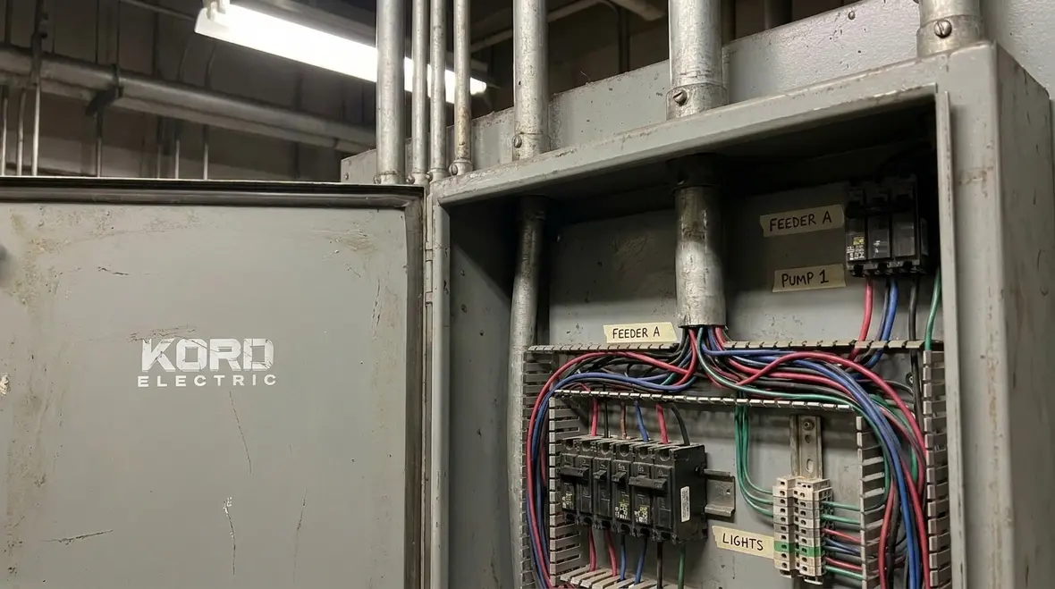Industrial electrical panels with balanced feeders in a plant