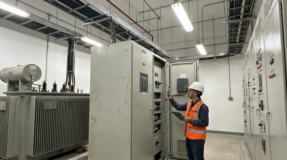 Industrial electrical room with planned power distribution