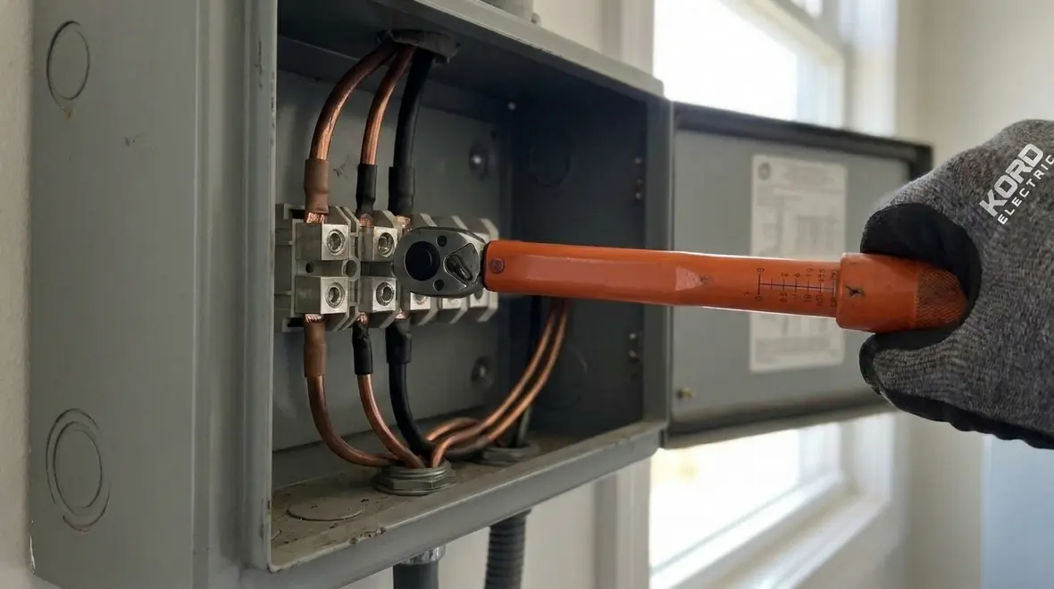 Technician reviewing industrial panel capacity and load profile