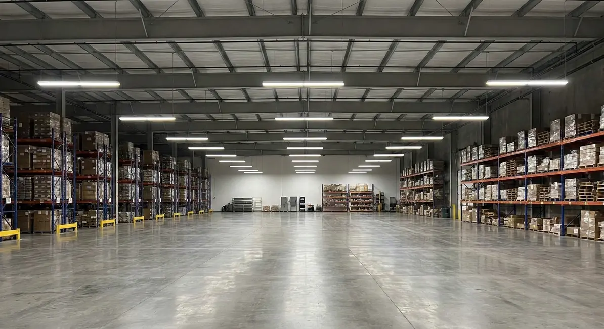 Overhead fixtures positioned to minimize glare and shadows