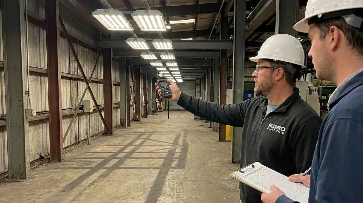 Manufacturing facility LED lighting upgrades with smart controls