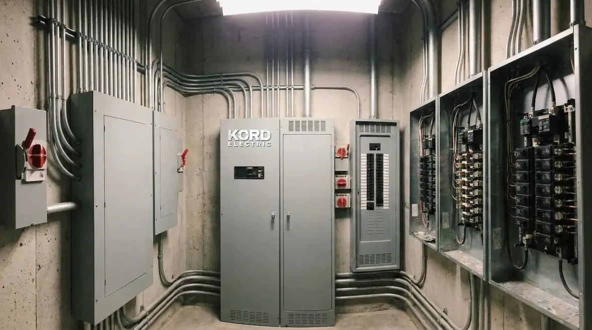 Approved NEC equipment installed in a commercial electrical room