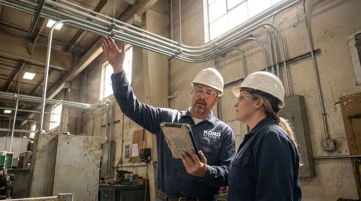 Engineer comparing NEC interpretation text to commercial electrical field conditions