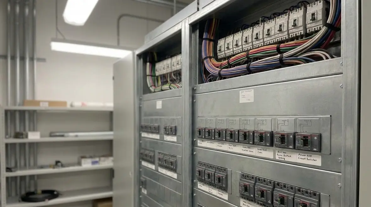 Commercial power distribution center serving mission critical loads