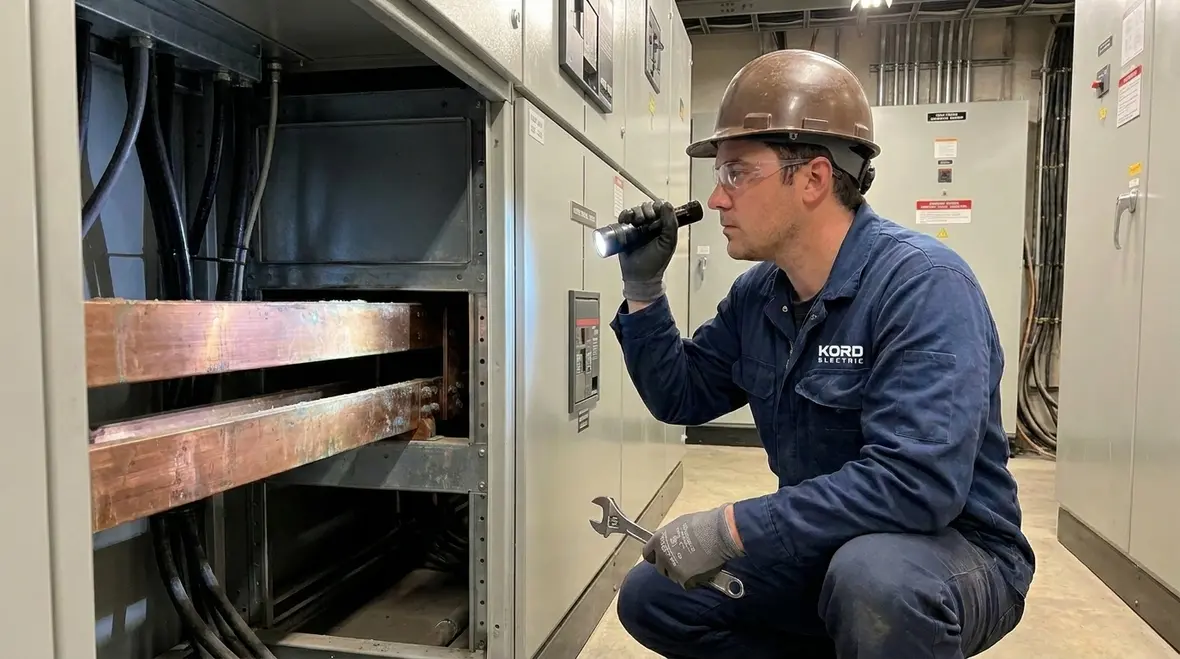 Commercial electrical switchgear inspection during an audit