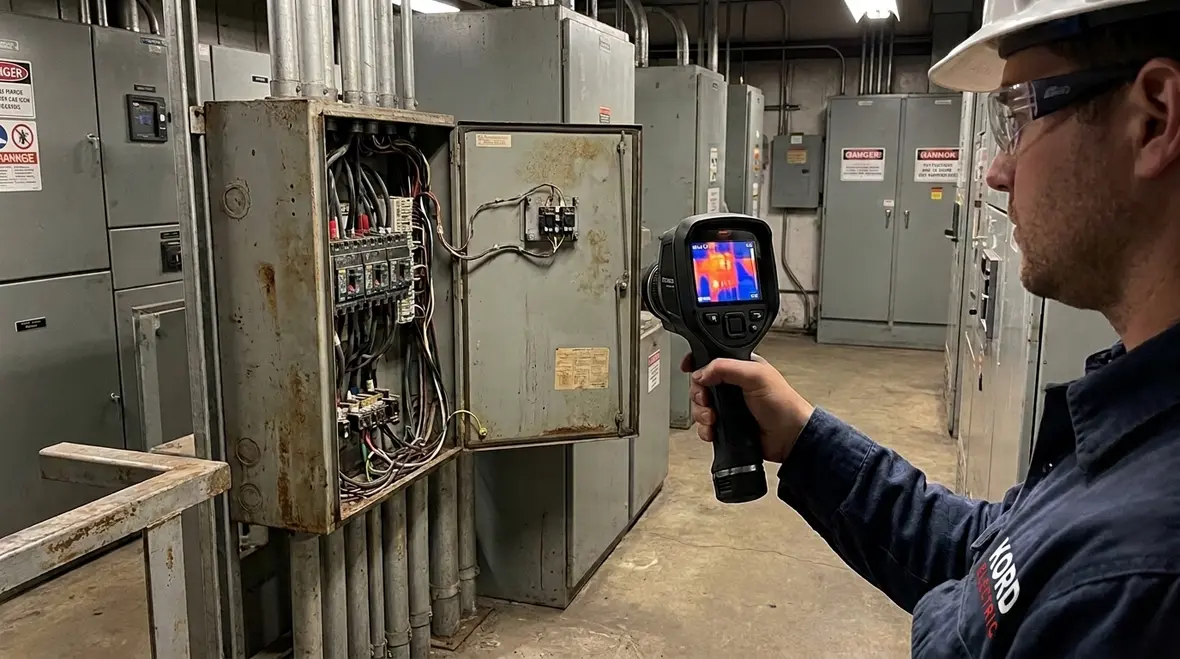 Infrared electrical inspection during a commercial power equipment audit
