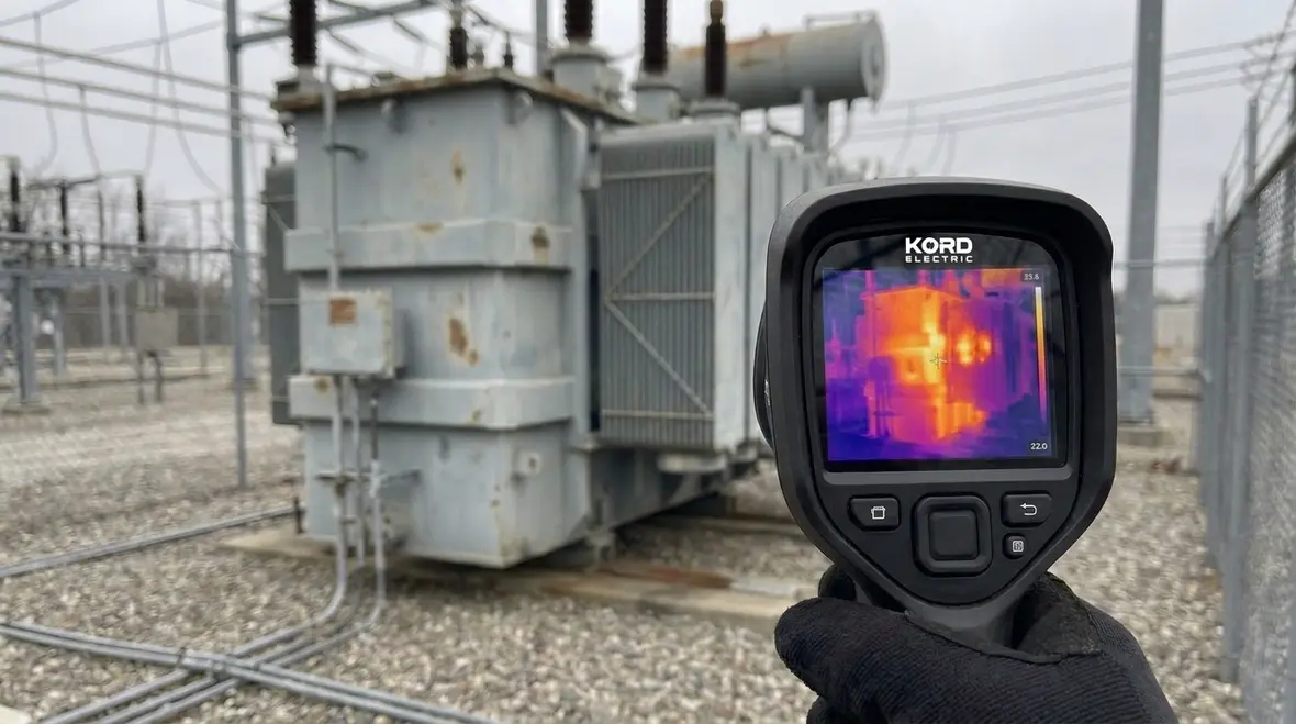 Thermal imaging used to detect hot spots in electrical equipment