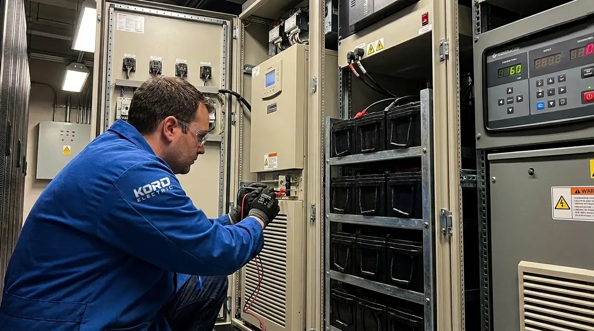 Critical data center electrical components including UPS, switchgear, and generators