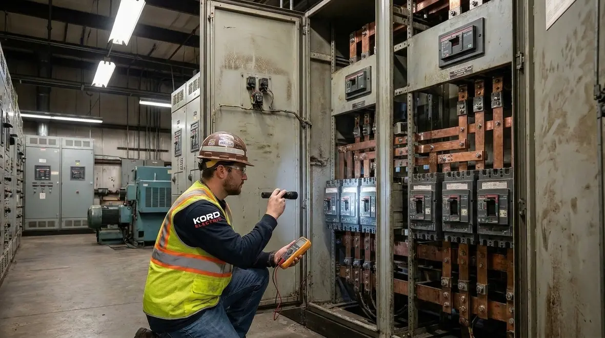 Detailed inspection of commercial electrical switchgear and components