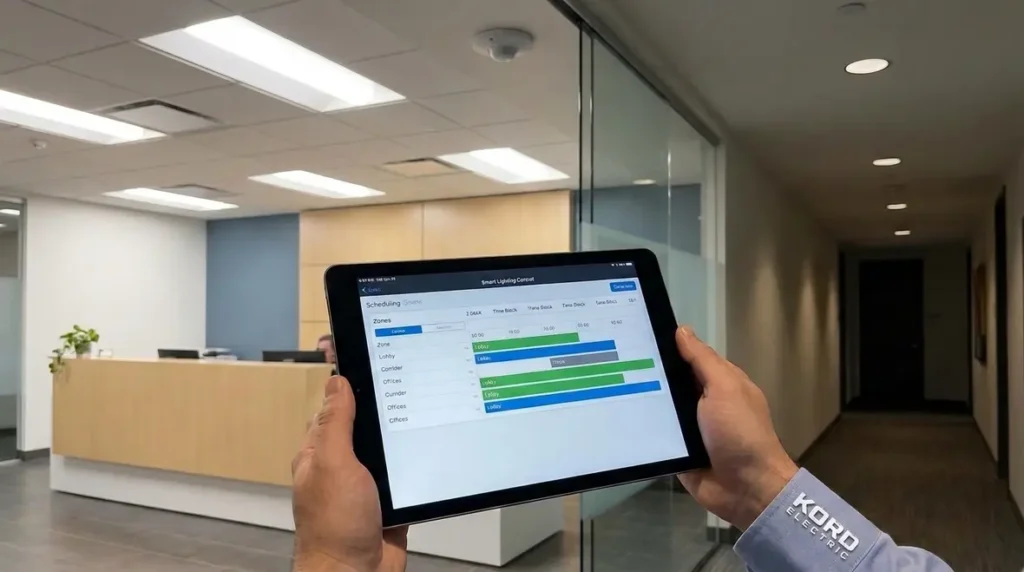 Smart Lighting Control Scheduling for Commercial Buildings