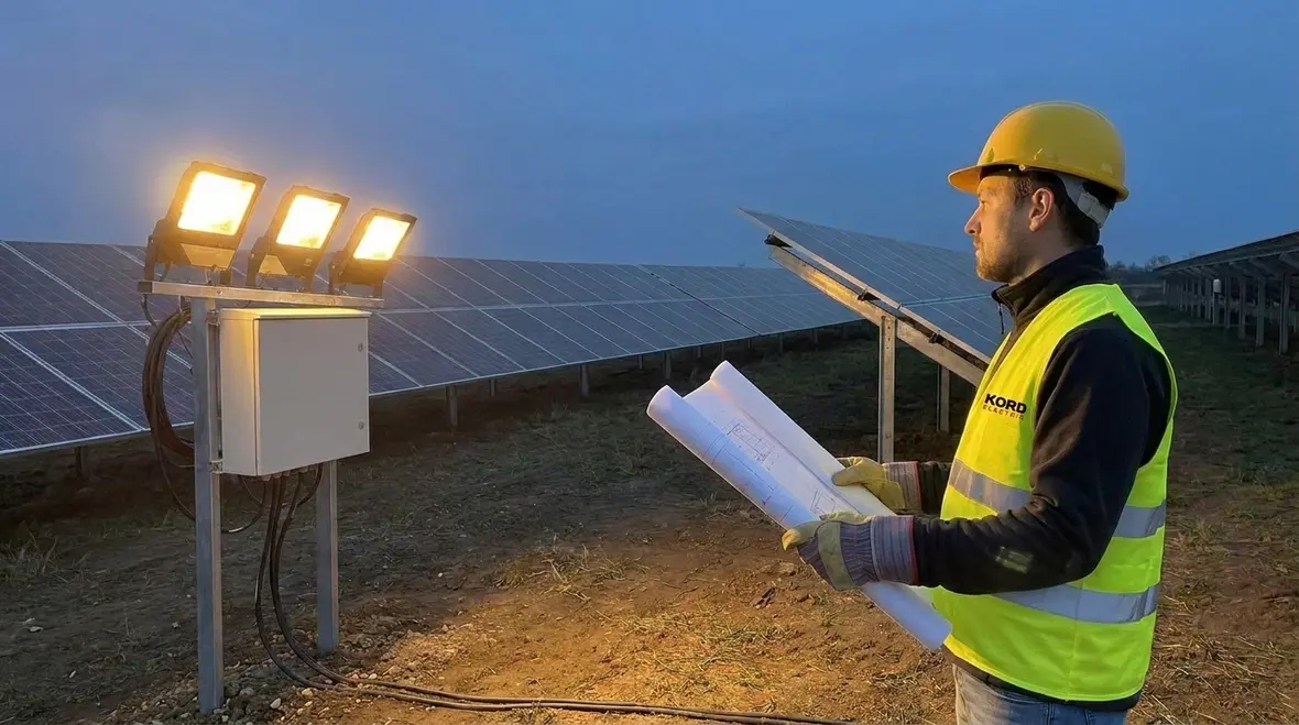 Commercial solar infrastructure lighting design around PV arrays