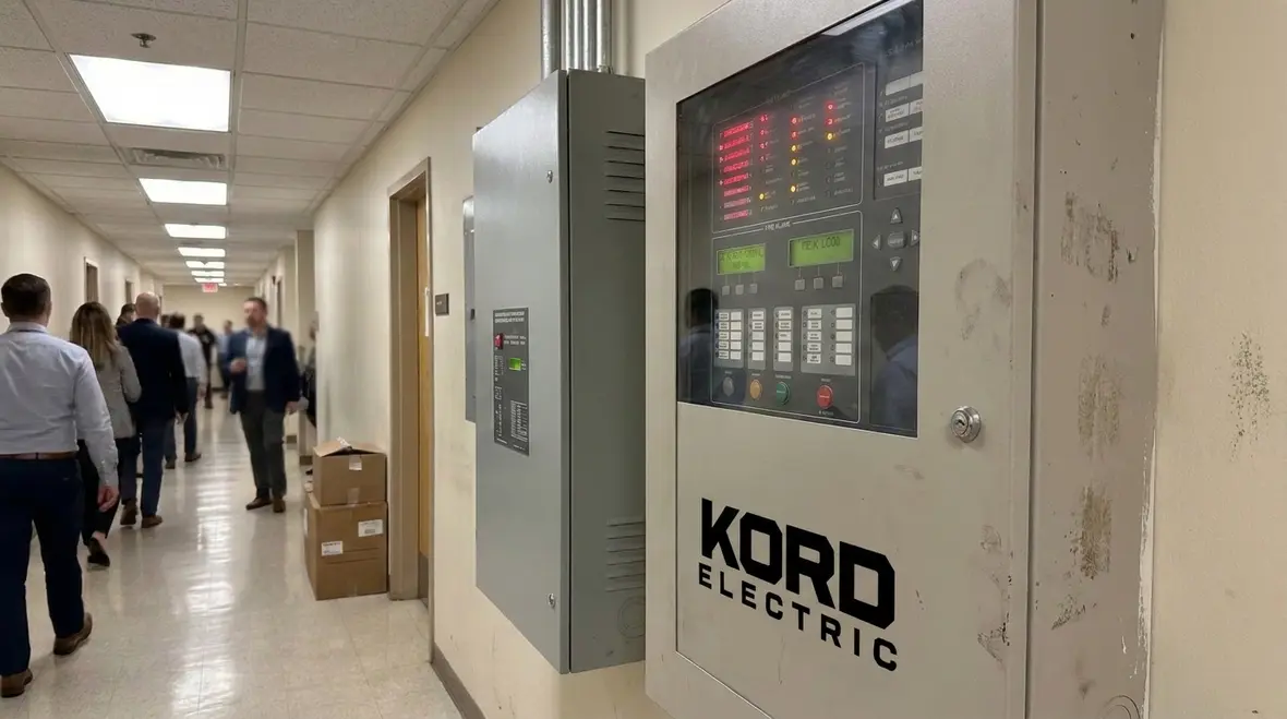 Industrial electrical room with balanced commercial power distribution