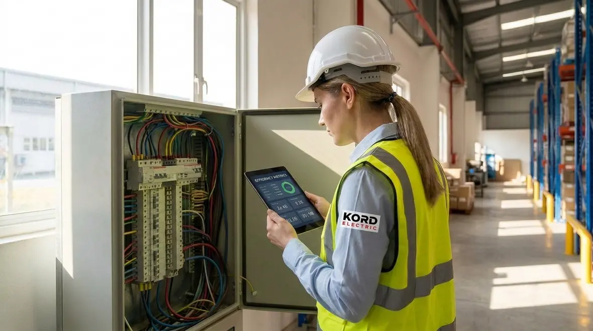 Measuring power quality and lighting levels during a warehouse energy audit