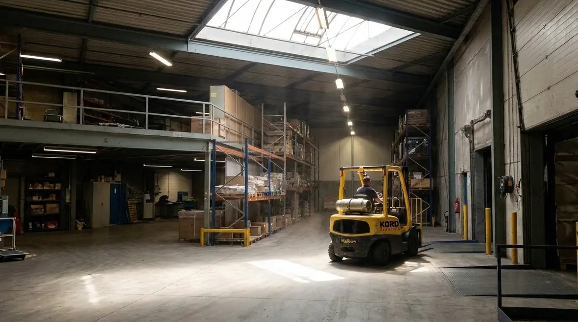 Warehouse lighting zones adjusting automatically to work patterns