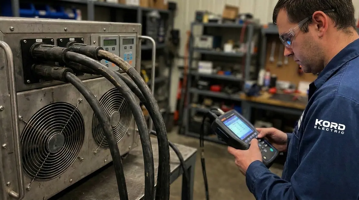 Kord Electric team reviewing data center electrical one line diagrams before reliability testing