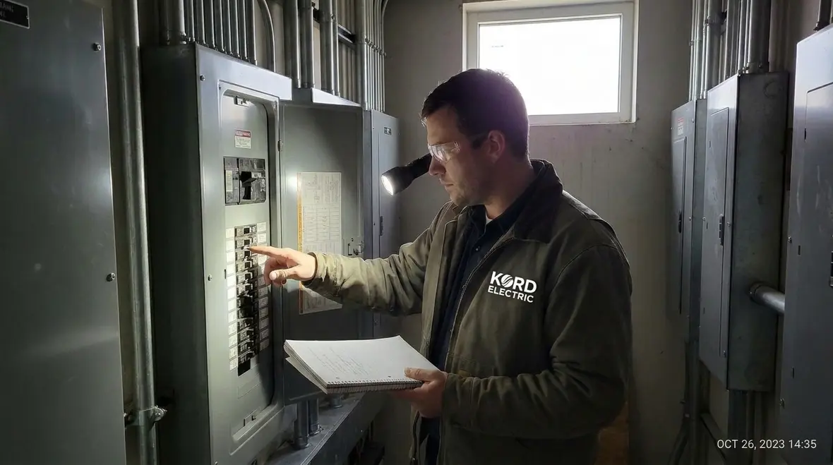 Electrical panels and switchgear assessed for commercial capacity evaluation