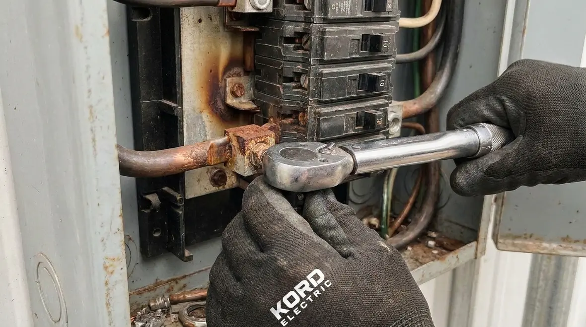Thermal imaging showing hot spots from loose and corroded electrical terminations