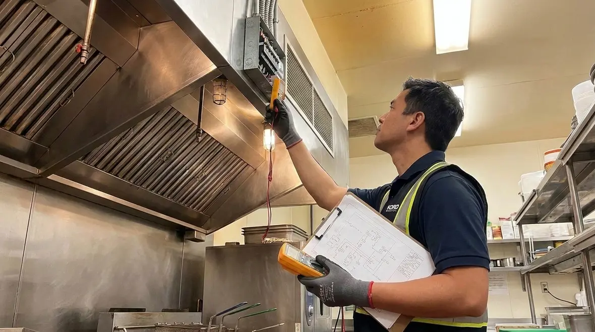 Commercial restaurant electrical system in Studio City kitchen
