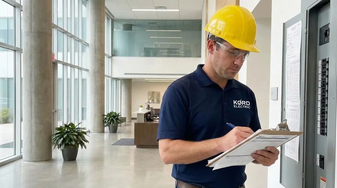 Commercial electrical permit documents reviewed for a Los Angeles building