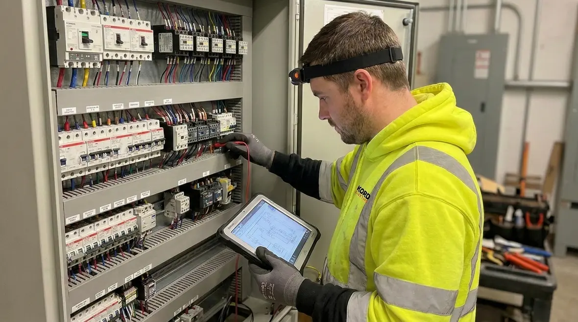 Commercial electrical upgrade work in a Los Angeles County facility
