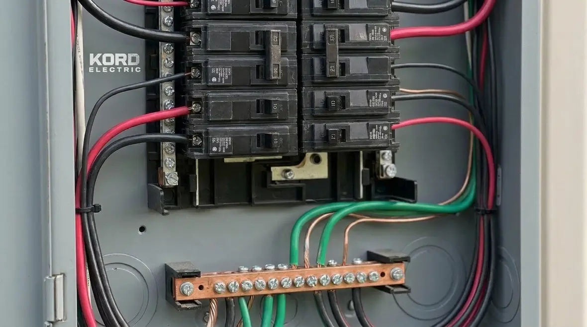 Labeled commercial electrical panelboard designed for California code compliance