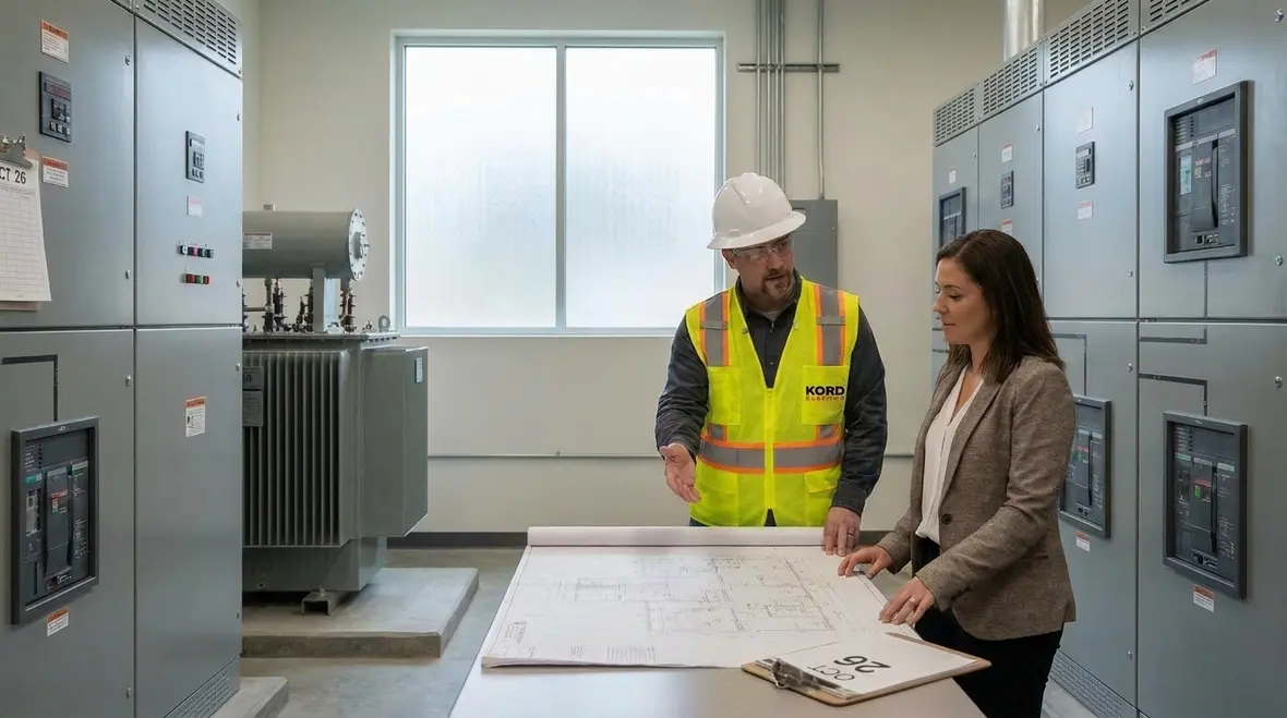 Commercial transformer room installation in California