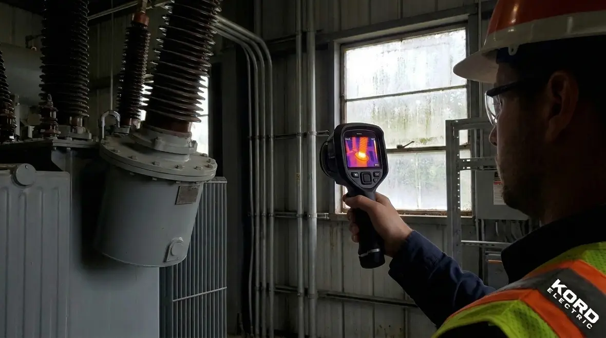 Commercial transformer inspection during preventive maintenance