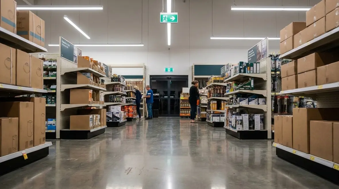 Retail store LED lighting and exit signage in Los Angeles