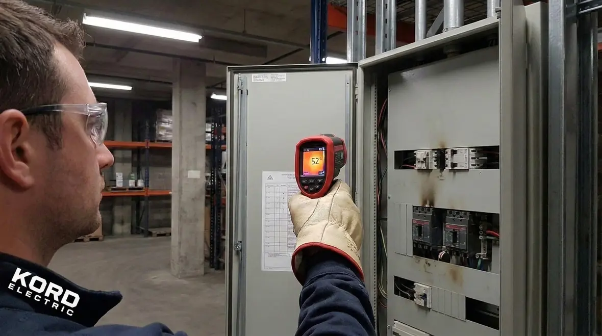Infrared and visual inspection of commercial electrical panels for overheating risks