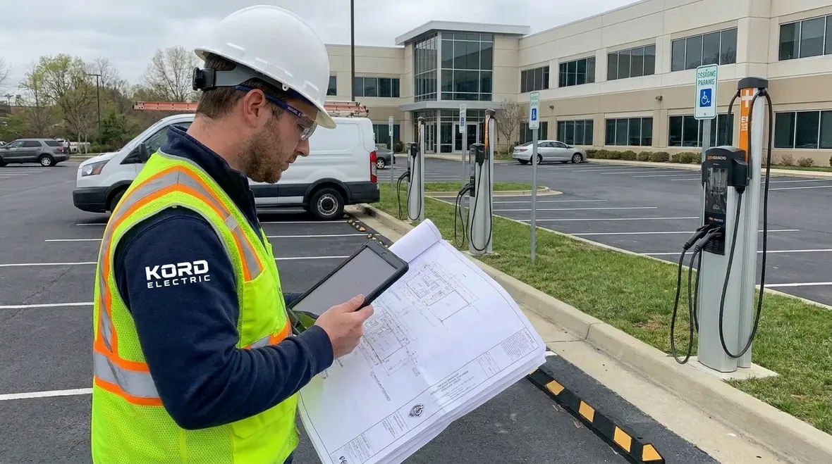 Electrical load planning for commercial EV charger installation