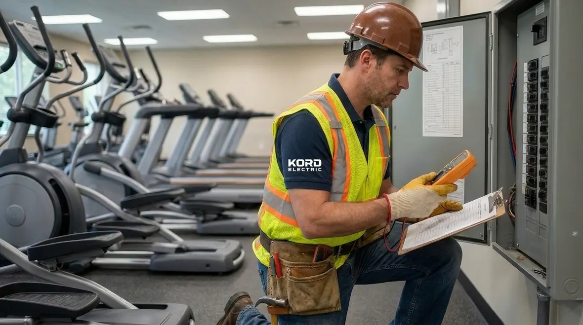 Electrical maintenance inspection in a commercial gym
